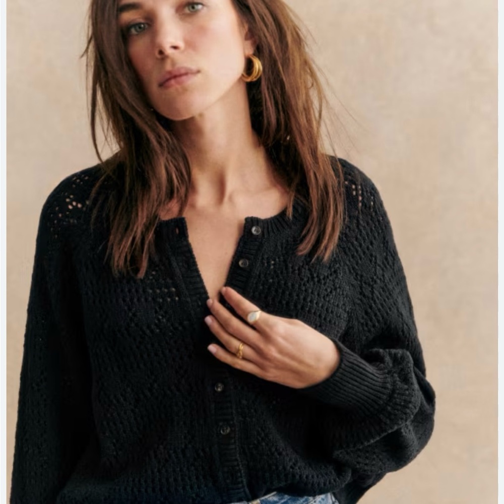 Sezane Capucine Cardigan Black - Size XS